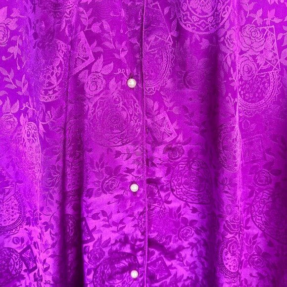 Victoria Secret GOLD LABEL Satin Pearl Button Down Sleep Dress Shirt M/L - Picture 4 of 4